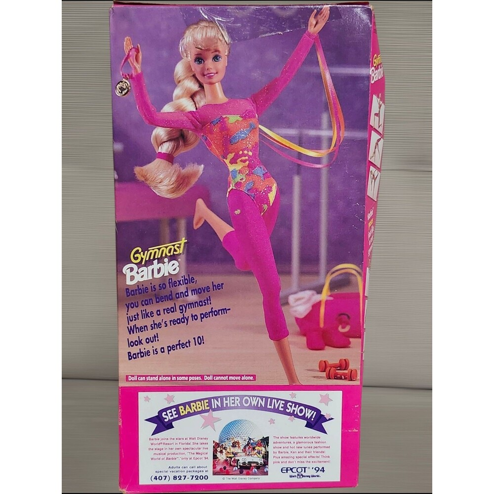 Vintage 93–94 Mattel Gymnast Barbie (12127) -Bend/Move Body, Original Box (READ)